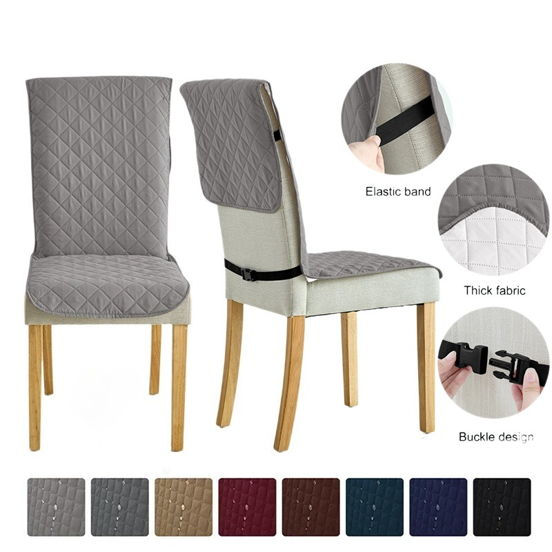 Office Furniture Dimensions - 1PC Quilted Dining Chair Cover Solid