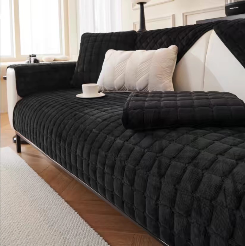 Office Furniture Dimensions - Solid Color Skin-Friendly Sofa Cover Anti-slip