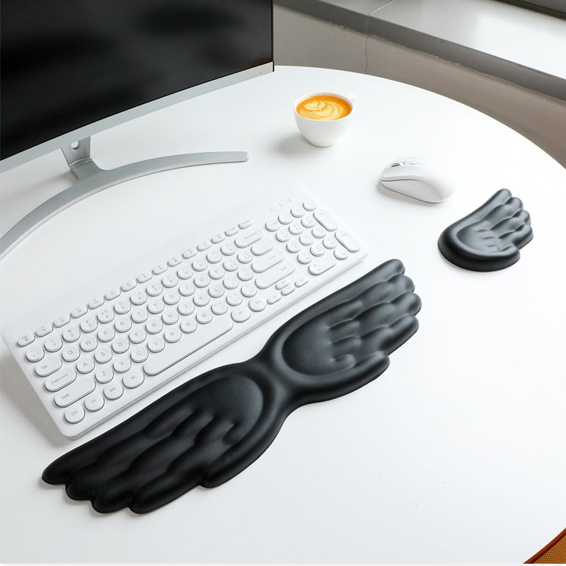 Adjustable Laptop Table - Keyboard Mouse Wrist Rest Angel Wing