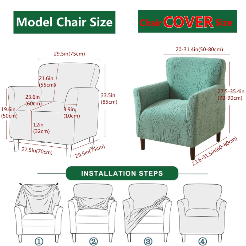 1PC Tub Bar Sofa Cover Jacquar - огляд і ціна Office Furniture Dimensions
