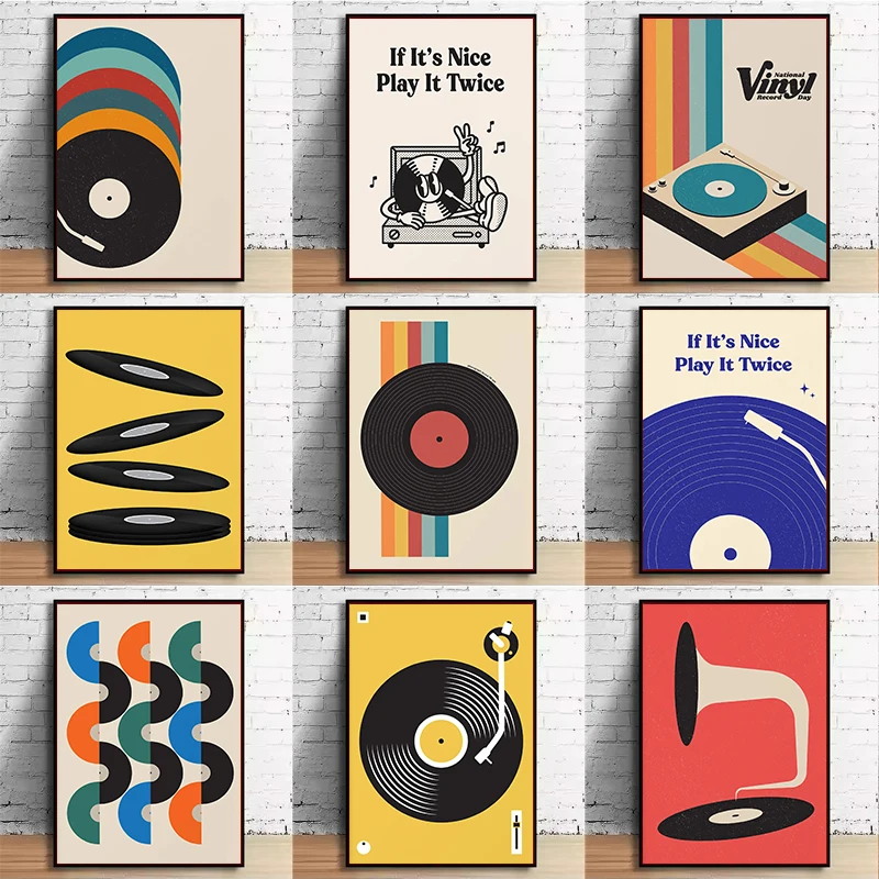 Mid Century Vinyl Record Canva - огляд і ціна Office Furniture Equipment