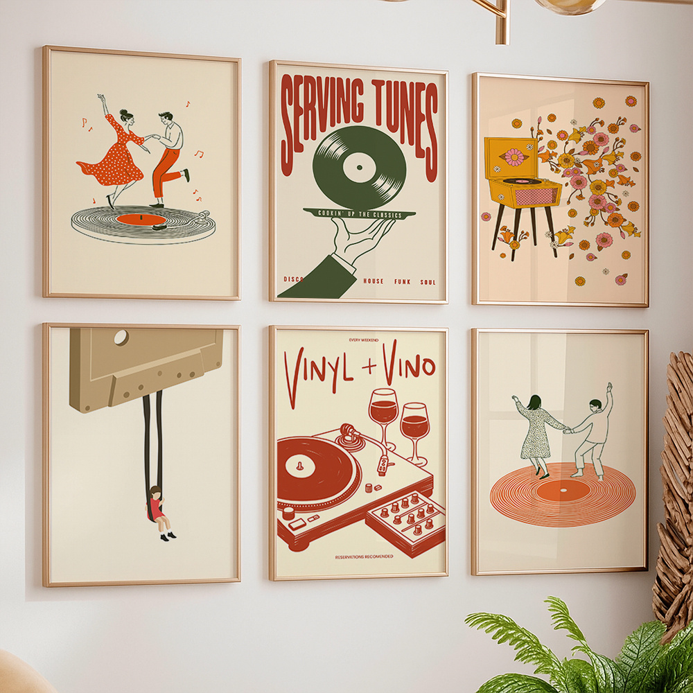 1pc Vintage Music Canvas Poste - огляд і ціна Office Furniture Equipment