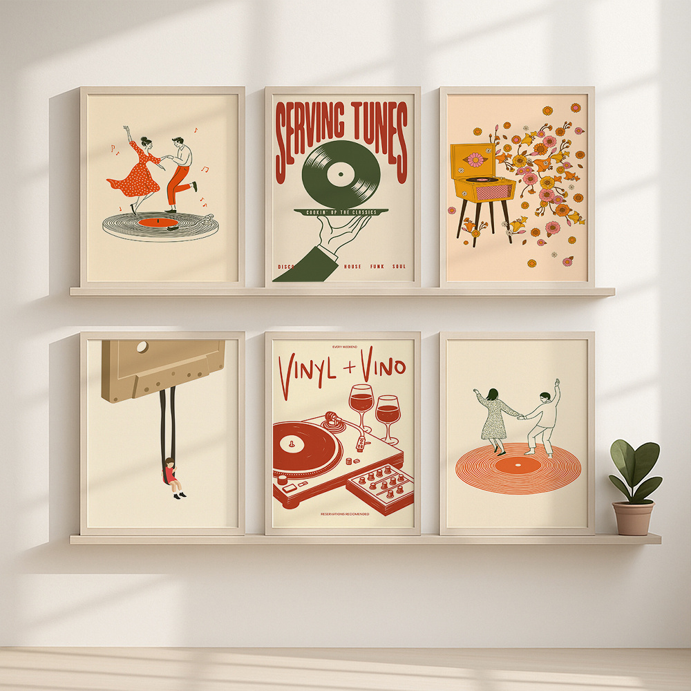 1pc Vintage Music Canvas Poste - огляд і ціна Office Furniture Equipment