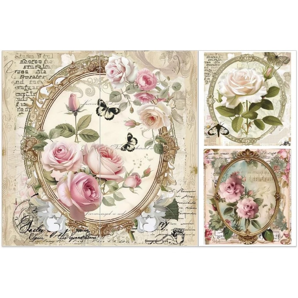 3pcs/Set Rose Rub on Transfers - огляд і ціна Office Furniture Equipment